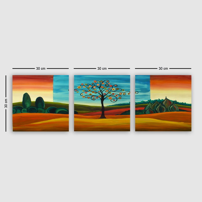 Wallity PDKR10319 Conjunto de 3 Pinturas Decorativas en Lienzo Multicolor
